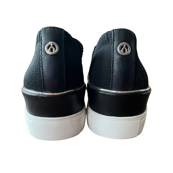 Wishbone Stacey Black Knitted Fabric Platform Sleek Slip On Sneaker Women's 8M - Picture 5 of 10